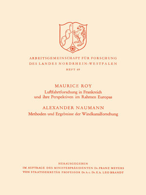 cover image of Luftfahrtforschung in Frankreich und ihre Perspektiven im Rahmen Europas